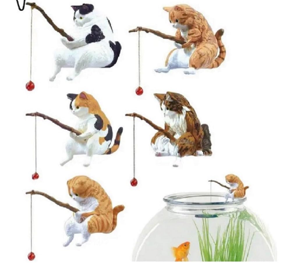 Amazon.co.jp: 釣り日和 猫たちのひまつぶし 5匹セット ガチャガチャ